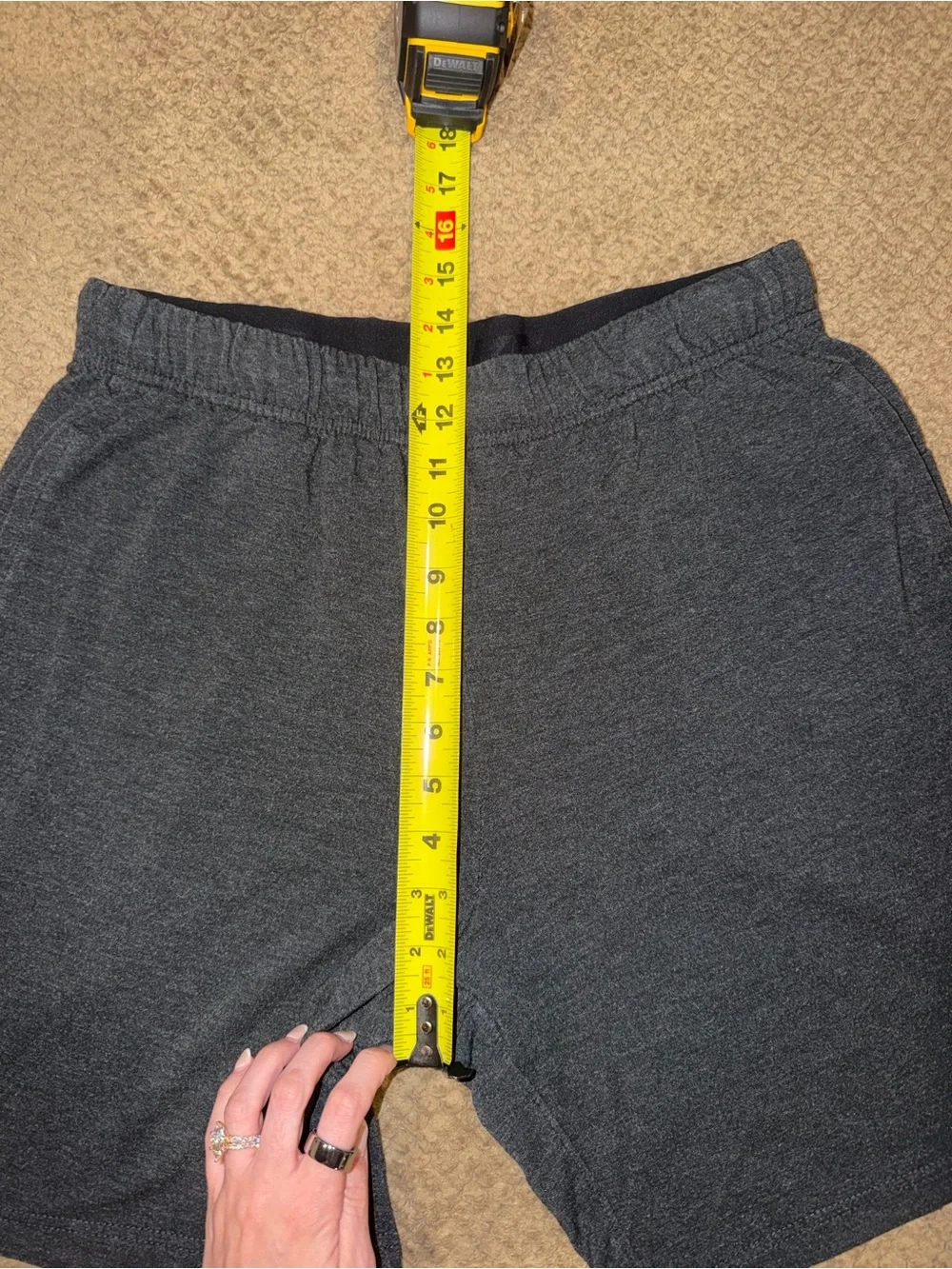 Nike Dri-Fit Men’s Heathered Charcoal Gray Athletic Shorts with Silver Swoosh